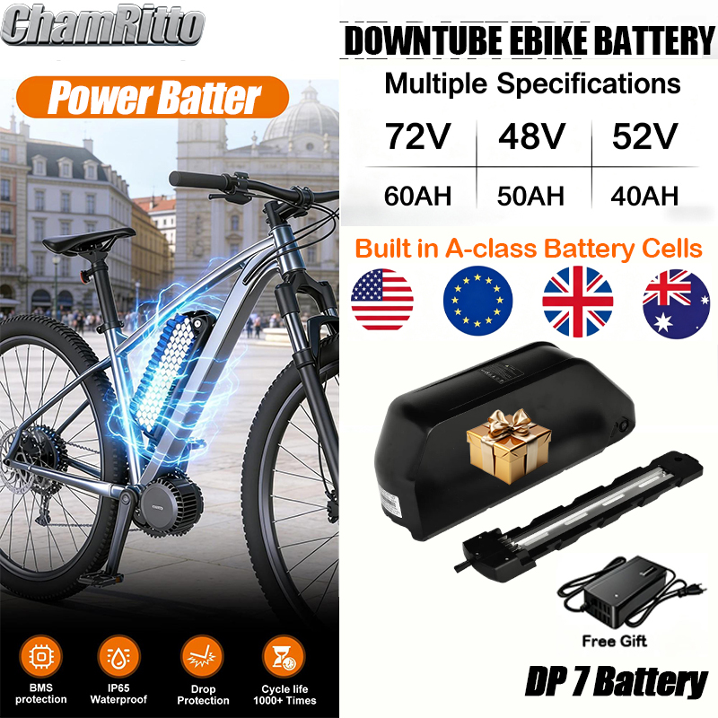 72V 50Ah 21700 Lithium Battery - Elektrofahrrad-Akku Downtube Hailong Polly DP7 48V