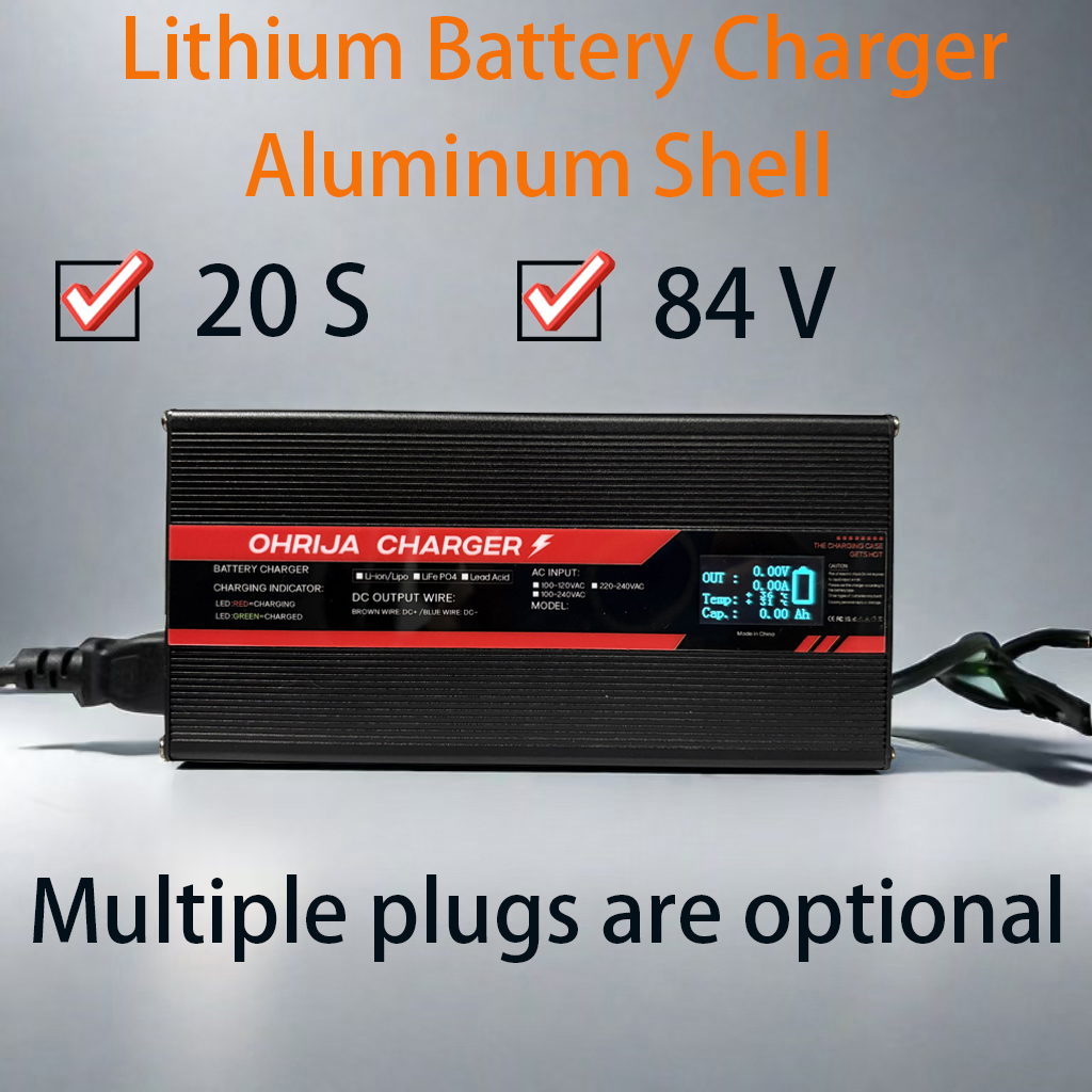 84V 20A Smart Charger - 84V 10A Lithium-Batterie-Ladegerät Schnellladegerät für 20