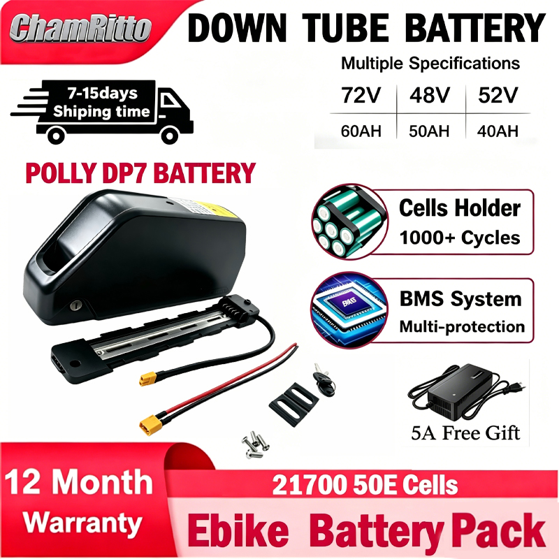 72V 50Ah 21700 Lithium Battery - E-Bike Cham-Rider 36V 48V 52V 30Ah