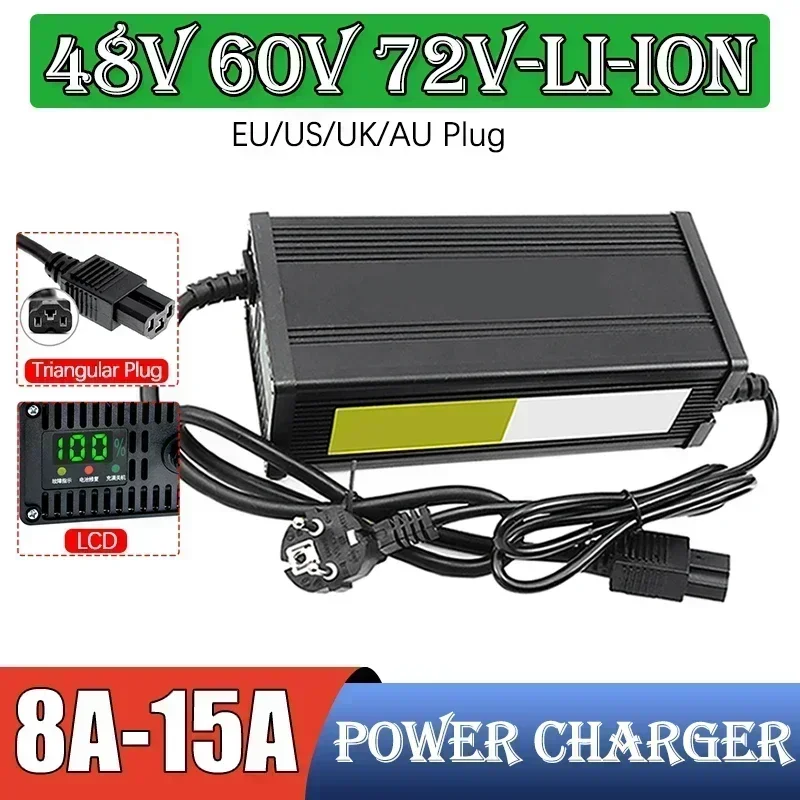 72V 15A Fast Charger - 48V 60V 72V Elektrofahrzeug Lithium-Batterieladegerät 54,6V